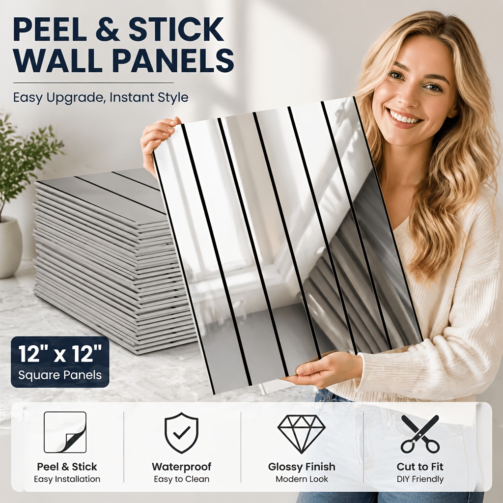 10pcs Striped Grid Self-Adhesi - Luxury Lifestyle Wallpaper review and price