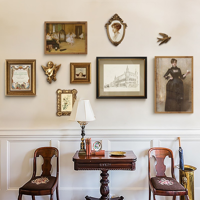 Retro Painting Frame Living Ro - Luxury Lifestyle Wallpaper review and price